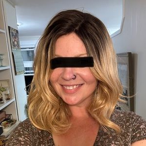 Balayage dark brown to golden wig. Never worn.